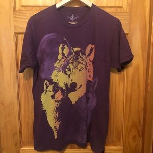 Mens Unisex Vans Off the Wall Johnny Layton Purple Wolf Moon T-Shirt Tee Shirt L